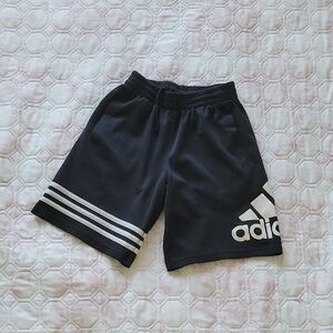 adidas Black Shorts with White Logo and Stripes